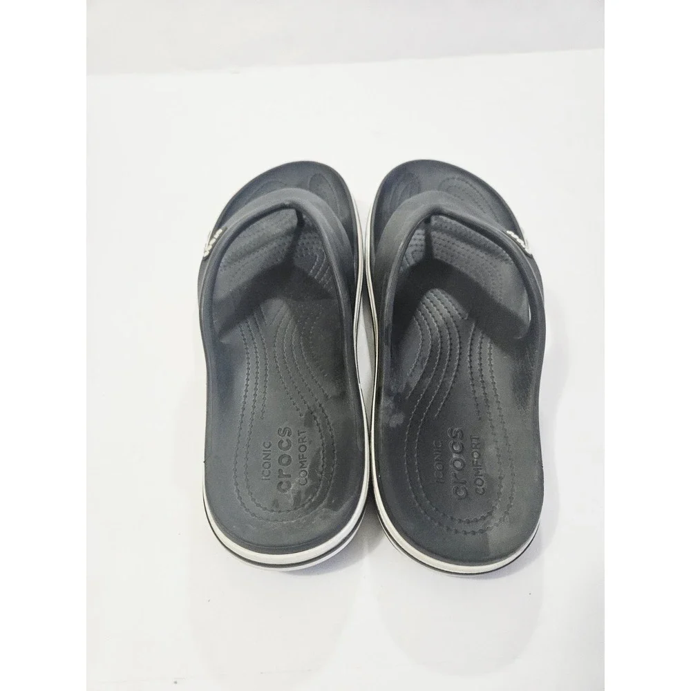 Crocs Unisex‎ Bayaband Flip Sandals Black/White US Men's 12 Women's 10
